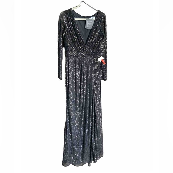 Ieena for Mac Duggal Gown Style 26490 Sequined Black Size 12 New With Tags - Picture 9 of 11